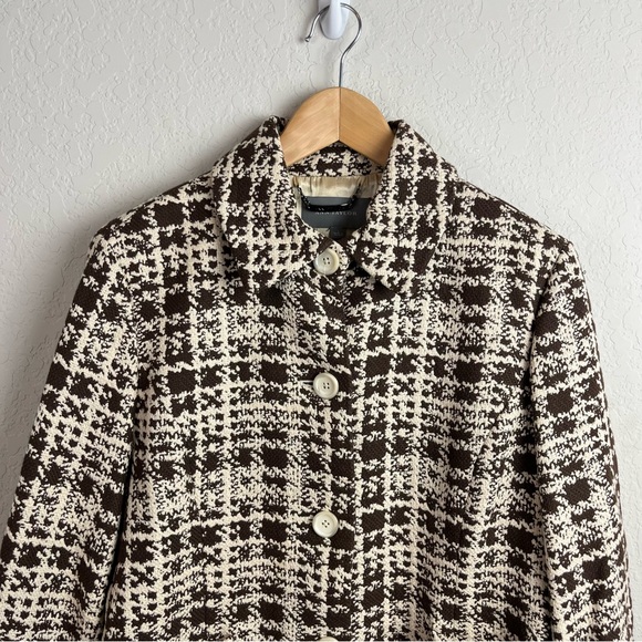 Ann Taylor Coat Plaid Jacket Collared Tweed - Picture 4 of 15